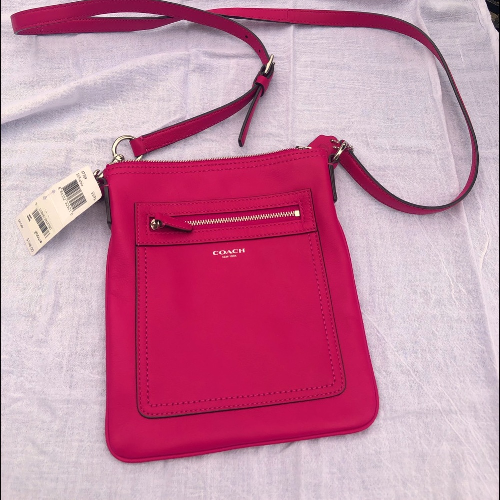 Hot pink coach crossbody purse